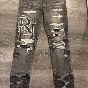Distressed Black Amiri Jeans